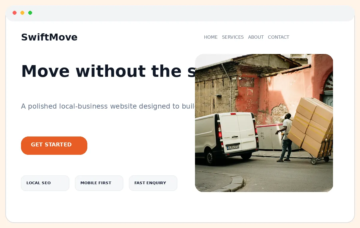 SwiftMove Van website preview