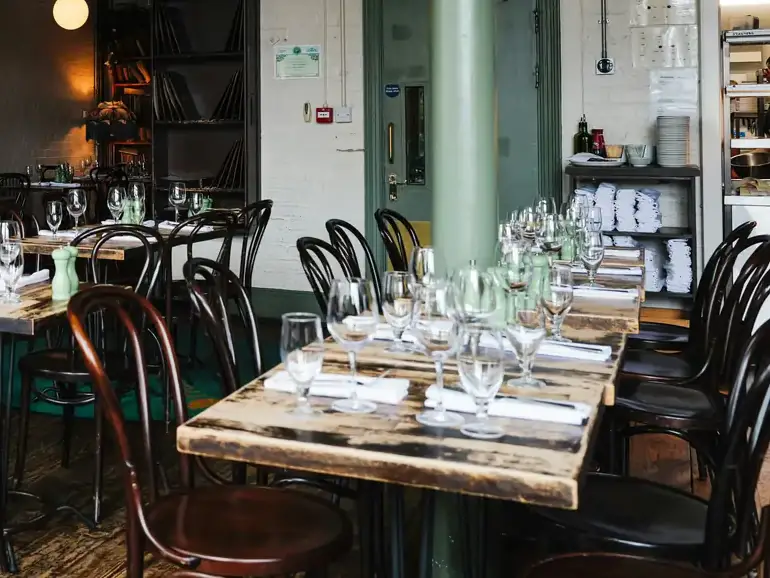 Tables set for dinner